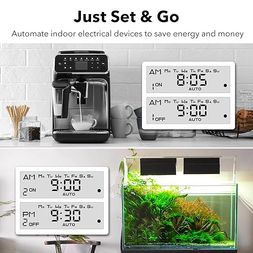 BN-LINK Indoor Digital Timer Outlet, Dual Outlet 7 Day Programmable Light Switch - Image 4