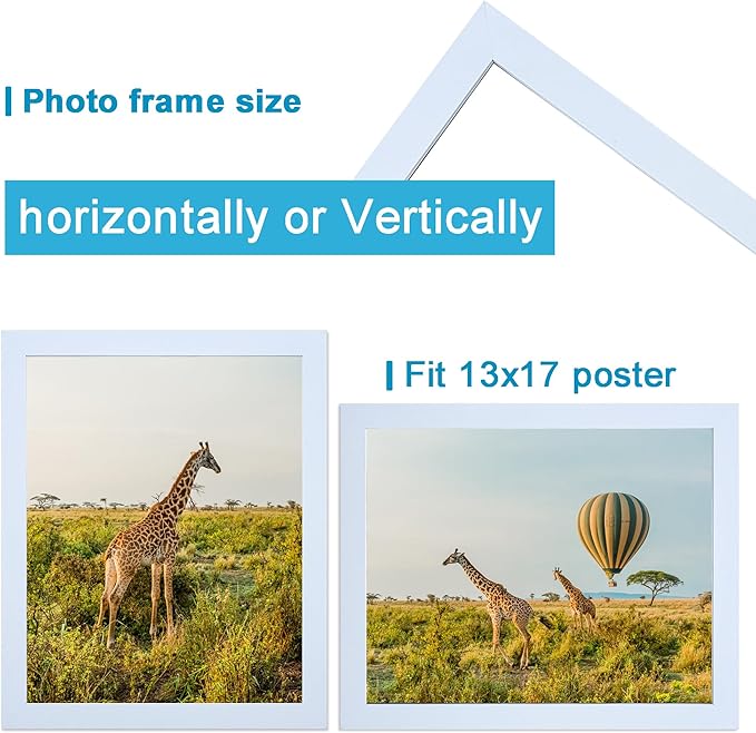 TKYGU 13x17 Picture frame Set of 3, wooden frame white - Image 2
