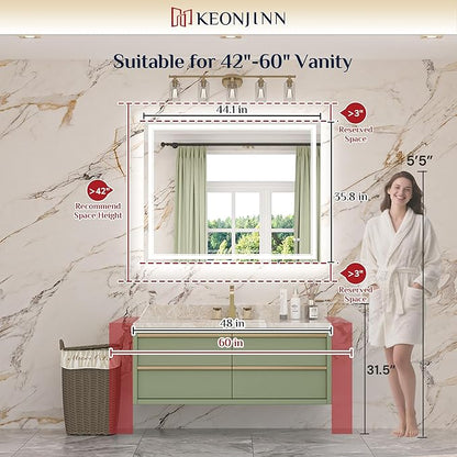 Keonjinn 44" x 36" Bathroom Mirror - Image 2