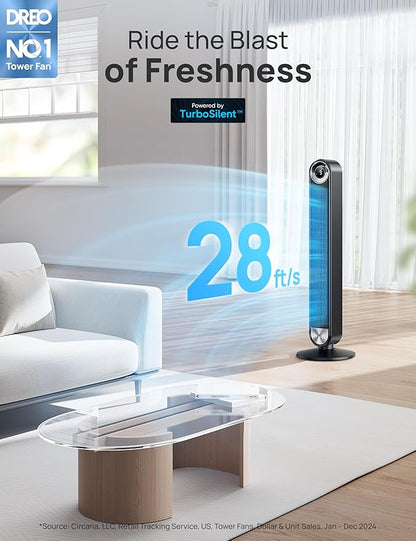 Dreo Tower Fan for Bedroom, 90° Oscillating Standing Floor Fan - Image 2