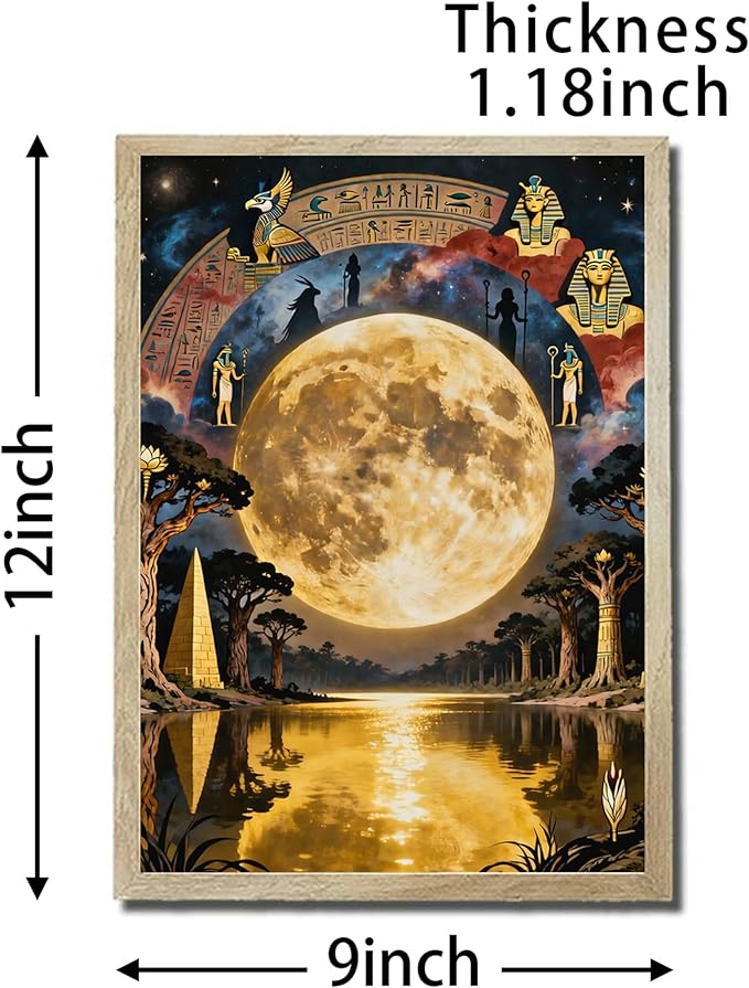 URVIP LED Glowing Photo Frame, 3D Starry-Sky Blue Moon Wall Art, 9x12 Inches - Image 2