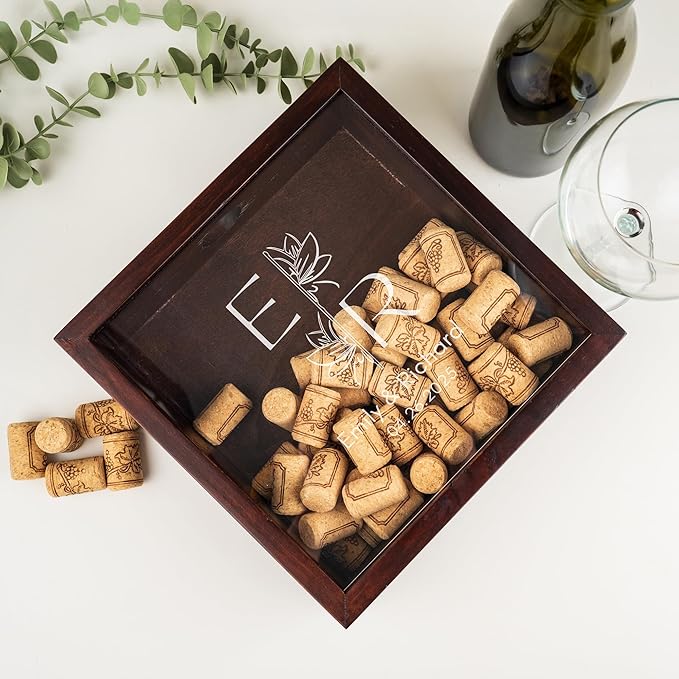 ARYCRAFTS Personalized Wooden Wine Cork Holder Shadow Box – Custom Engraved - Image 5