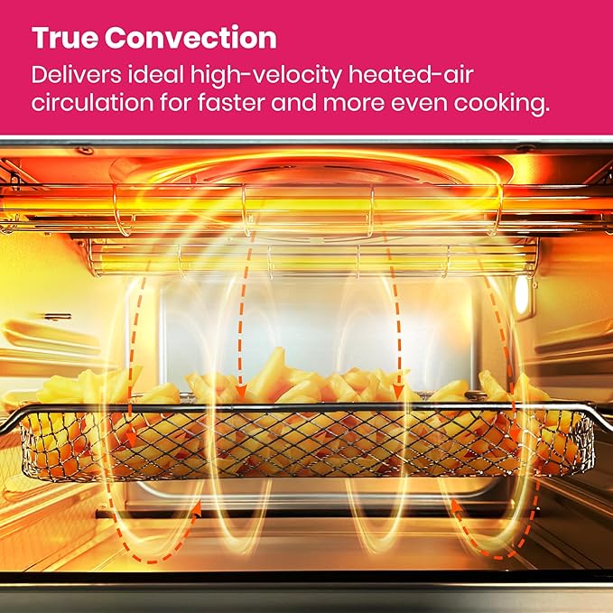 VAL CUCINA Limited Edition Happy Pink Infrared Heating Air Fryer Toaster Oven - Image 4