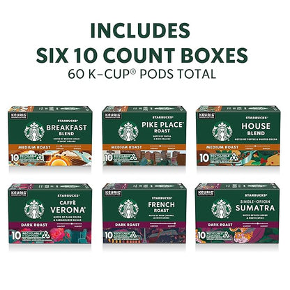 Starbucks K-Cup Coffee Pods, Starbucks Blonde, Medium and Dark Roast Hot or - Image 2