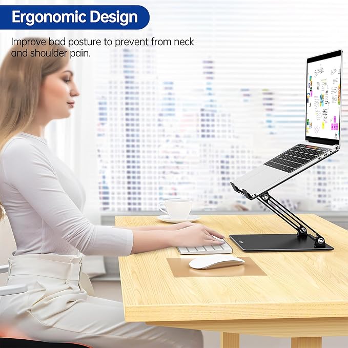 BESIGN LS10 Aluminum Laptop Stand, Ergonomic Adjustable Notebook Tablet Stand - Image 2