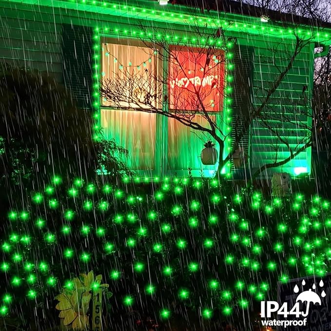 YEGUO 165ft 500 LED Halloween Lights Outdoor Waterproof, Green String Lights ...