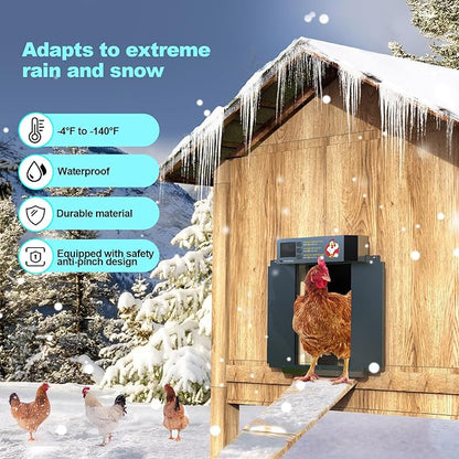 CKAIJHIEG Chicken Coop Door, Automatic Chicken Coop Door Opener, Large LCD - Image 4