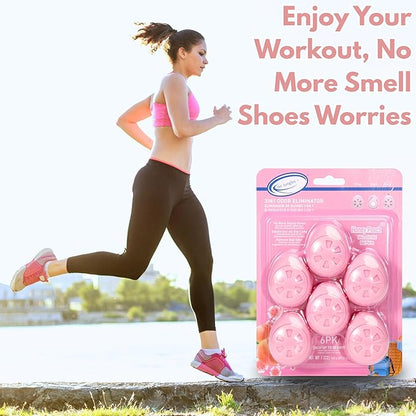 Air Jungles Shoe Deodorizer Balls 6 Ct, Honey Peach Scent, Odor Remover Balls - Image 4