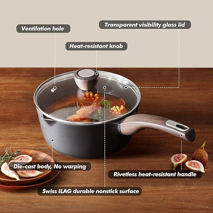 SENSARTE 1.5 & 2.5 Quart Sauce Pan Sets - Image 8