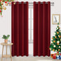 DWCN Burgundy Red Christmas Curtains 84 Inch Length, Solid Blackout Bedroom by DWCN