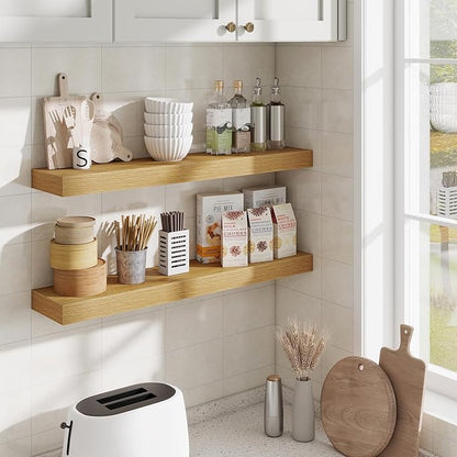 Fun Memories Bathroom Shelves 32 Inch Long Set of 2, Floating Shelves - Image 6