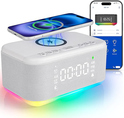 Bluetooth Alarm Clock Radio Bedroom, Digital Dual Alarm Clock Bedroom by FansbeSmart