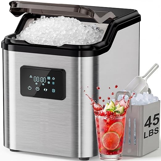 Nugget Ice Makers Countertop, Portable Pebble Ice Machine by Landeagle