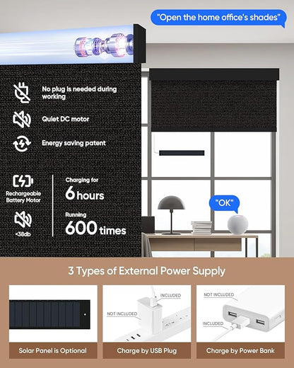 Kincmo Motorized Blinds with Remote, 100% Blackout Motorized Roller Shades Work - Image 5