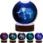 Conalisk 3D K9 Elephant Crystal Ball Lamp, Lifelike 3D LED Elephant Night Light by Conalisk