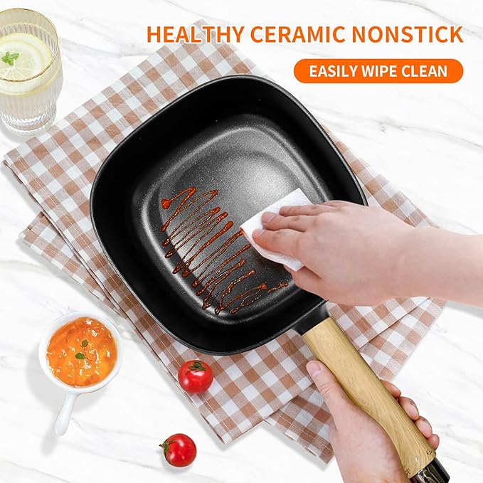 Audecook Hot Pot Electric 2L, Cermic Glaze Non-Stick Frying Pan 8 Inch - Image 3