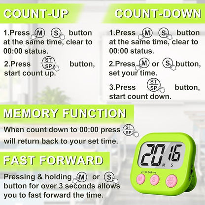ZILLEEN Classroom Timer for Kids Teachers 6 Pack Digital Timers - Image 8