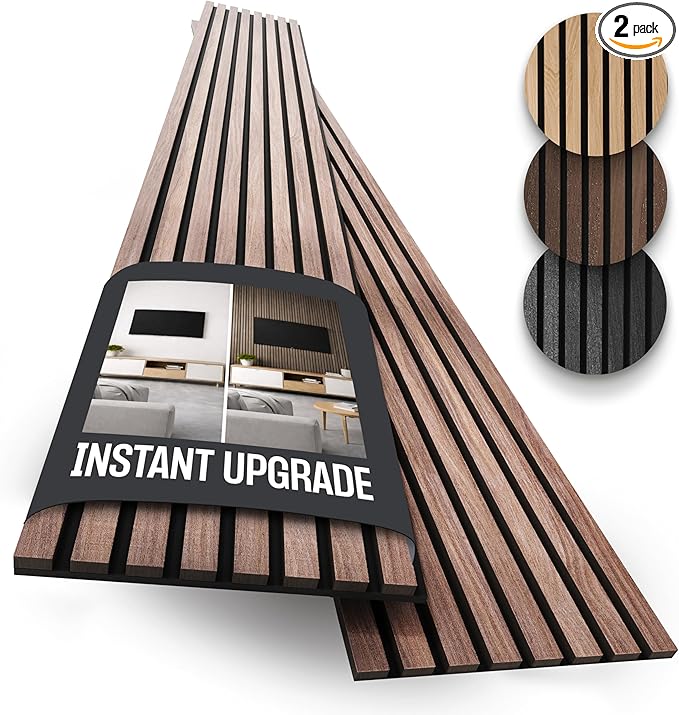 2-Pack Acoustic Wood Slat Panels by COREMINDED