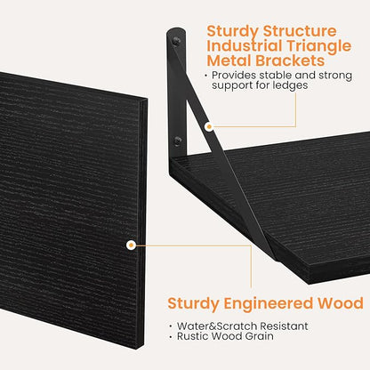 Heimlove Black Deep Floating Shelves - Image 4