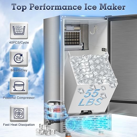 Ice Maker Commercial Under Counter Ice Maker Machine 88Lbs/Day - Image 3