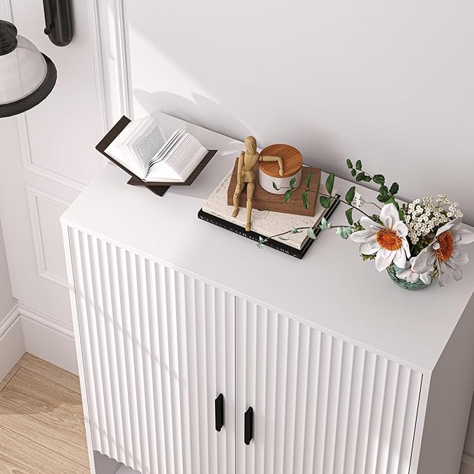 4-Tier Fluted Shoe Cabinet - Image 7