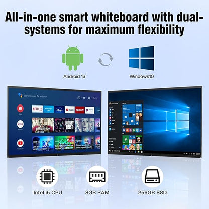 75" 4K UHD Interactive Smart WhiteBoard, Touchscreen Digital Whiteboard - Image 2