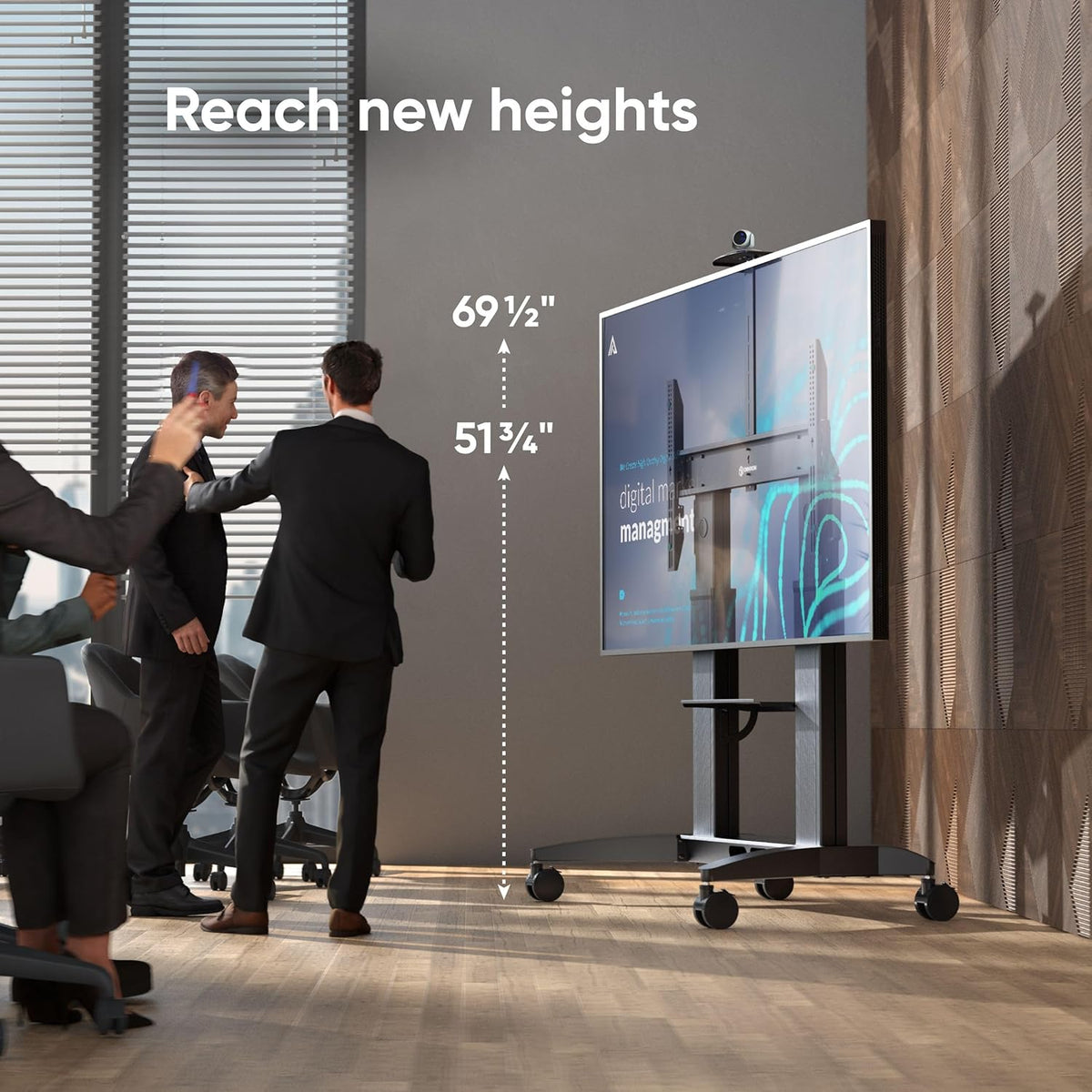 onkron mobile tv stand 70-110 inch, up to showing dimensions
