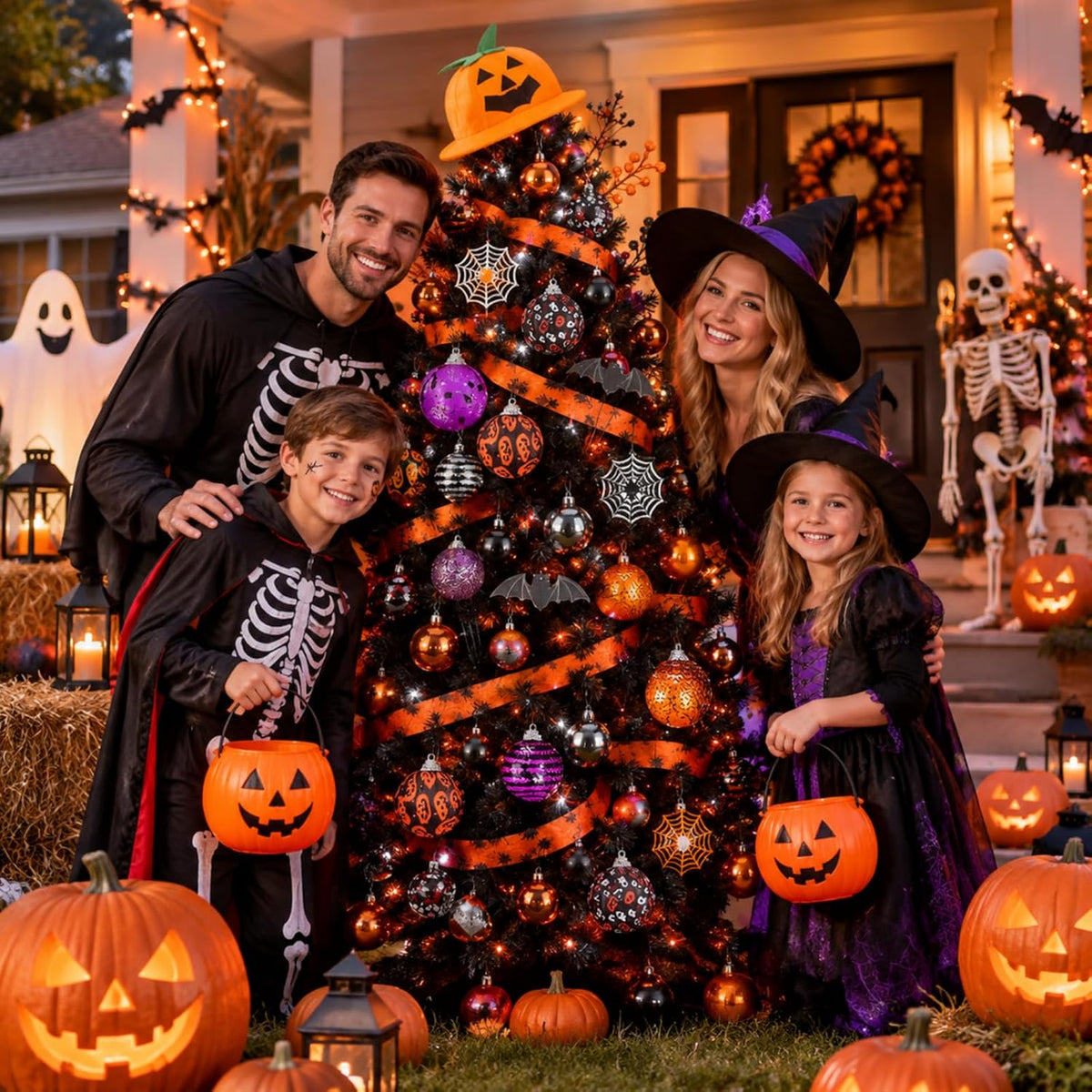 Realspring 100 Pcs Halloween Tree Decorations, Halloween Hanging Ornaments