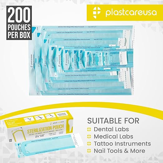 200 2.25 x 9 Sterilization Pouches, Sterilizer Autoclave Bags - Image 7