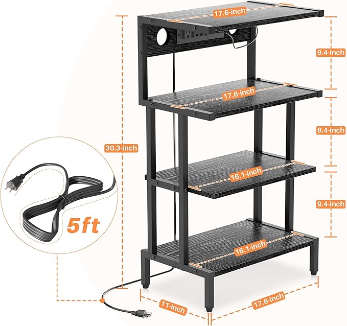 Aquzee Game Console Shelf, 4-Tier Video Gaming Consoles Stand - Image 3