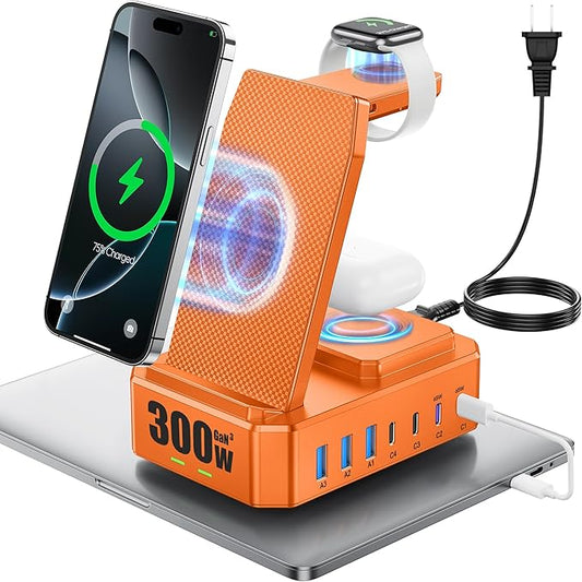 300W Charging Station for Multiple Devices Apple, Zutspzss 10 in 1 Wireless by Zutspzss