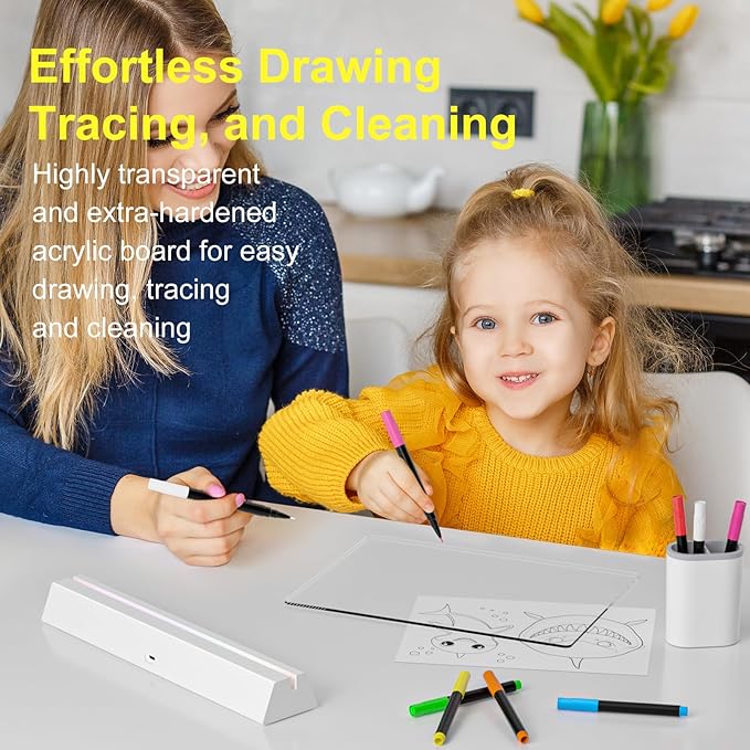 LED Note Board with Colors, Rechargeable 17-Inch Doodle Glow 9-Mode Light Up - Image 7