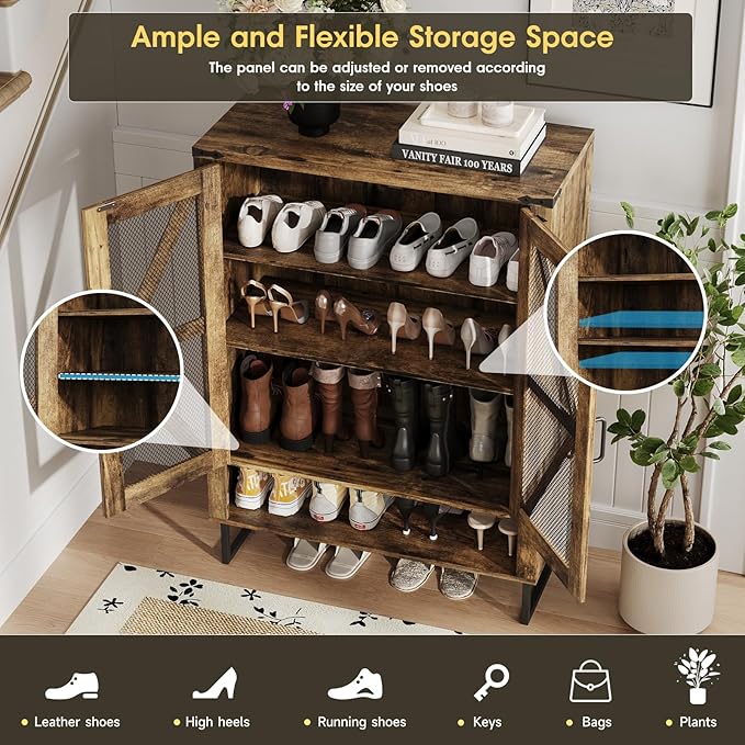 Maupvit 42.1" Farmhouse Shoe Cabinet - Image 4