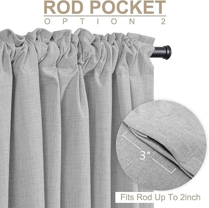 100% Blackout Shield Linen Blackout Curtains - Image 4