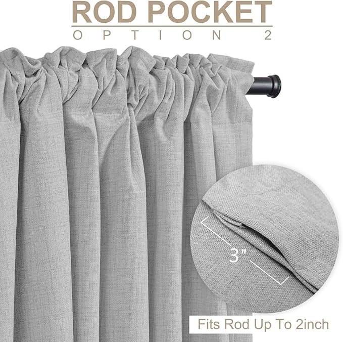 100% Blackout Shield Linen Blackout Curtains - Image 4