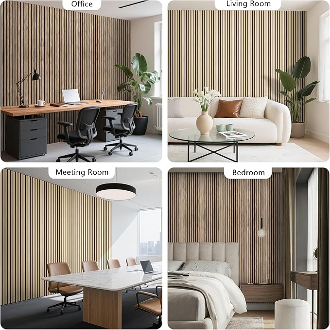 Acoustic Wall Panels, 2 Pack Wood Slat Wall Panel, Soundproof Wall Panels - Image 7