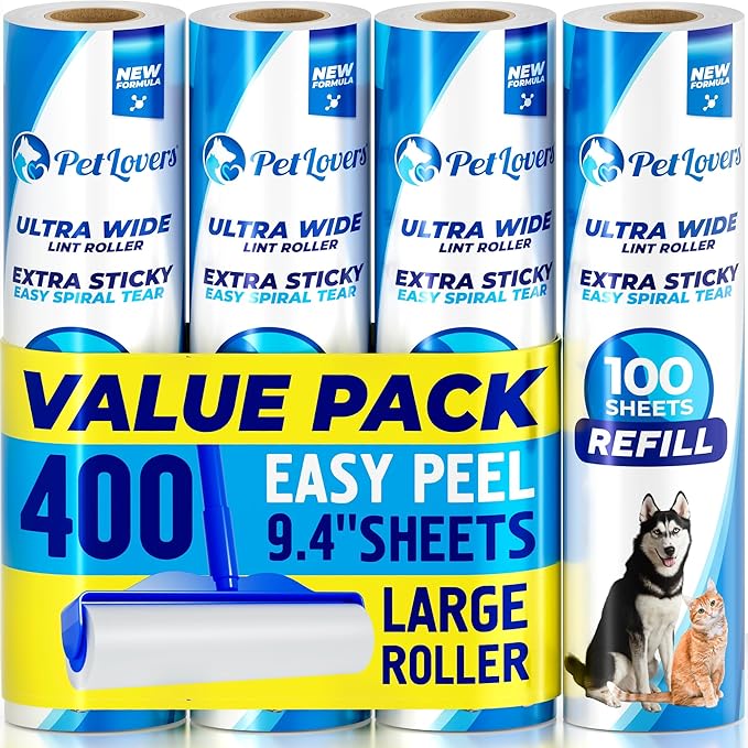 PetLovers Extra Sticky Floor Lint Roller 4 Pack of Refills Only by PetLovers