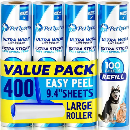 PetLovers Extra Sticky Floor Lint Roller 4 Pack of Refills Only by PetLovers