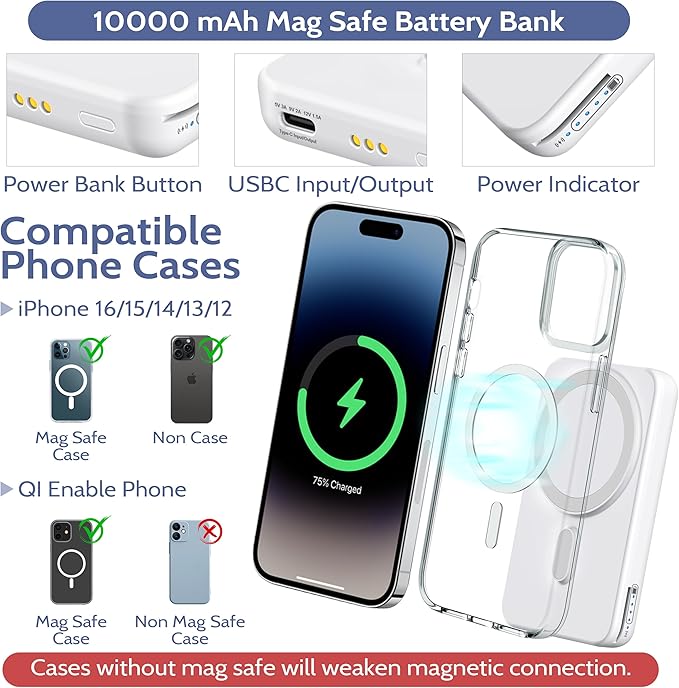 Smtcsl 3-in-1 Wireless Charging Station: Portable 10000mAh Power Bank Charger - Image 3