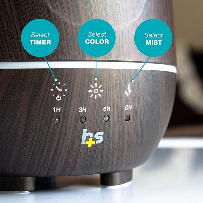 HealthSmart Essential Oil Diffuser, Cool Mist Humidifier and Aromatherapy - Image 7