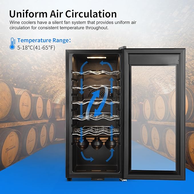 Wine Cooler Refrigerator 18 Bottles, Small Wine Fridge Mini Wine Fridge - Image 3