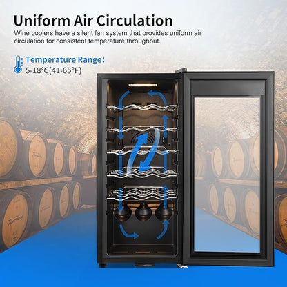 Wine Cooler Refrigerator 18 Bottles, Small Wine Fridge Mini Wine Fridge - Image 3