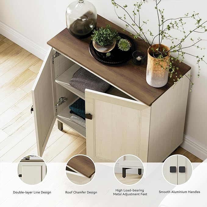 Multifunctional Buffet Sideboard Cabinet Farmhouse Modern Storage Cabinet - Image 4