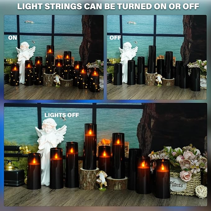 Flickering Flameless LED Candles, Acrylic LED Pillar Candles - Image 4