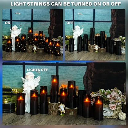 Flickering Flameless LED Candles, Acrylic LED Pillar Candles - Image 4