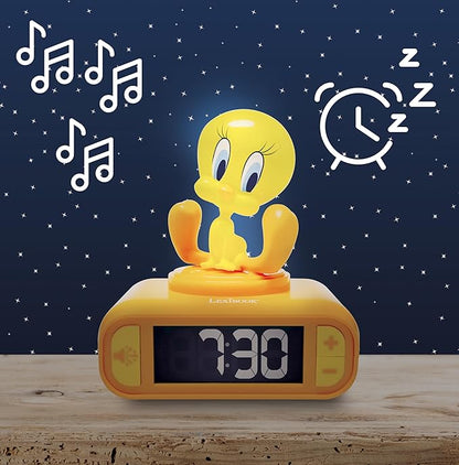 LEXiBOOK, Tweety Night Light Alarm Clock, Sounds and Melodies, Backlit LCD - Image 2