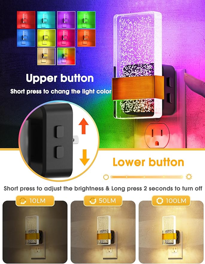 L LOHAS LED Night Lights Plug Into Wall, Color Changing Night Light - Image 3