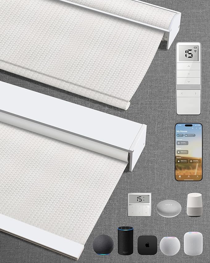Kincmo Motorized Blinds with Remote, 100% Blackout Motorized Roller Shades Work by KincmoBlinds