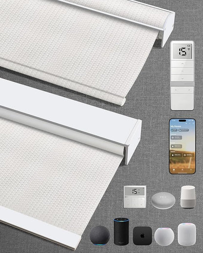 Kincmo Motorized Blinds with Remote, 100% Blackout Motorized Roller Shades Work by KincmoBlinds