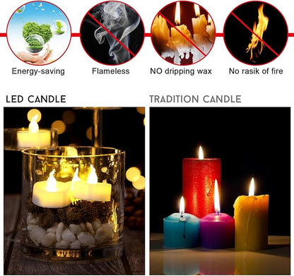 AGPTEK Tea Lights, 100 Pack Flameless LED Candles Battery Operated Tealight - Image 2